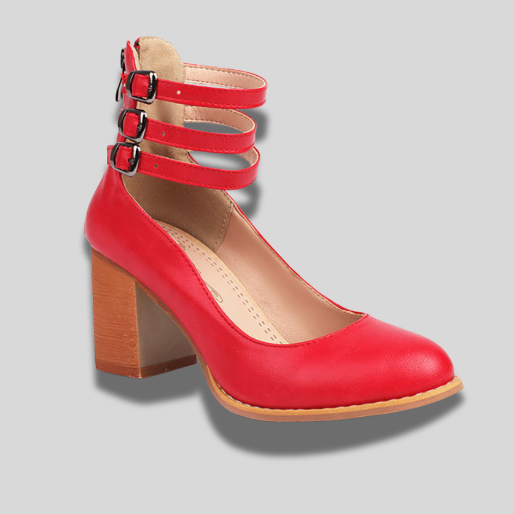 Caa™ | Women's Flat Sandals with Ankle Strap and Chunky Heel