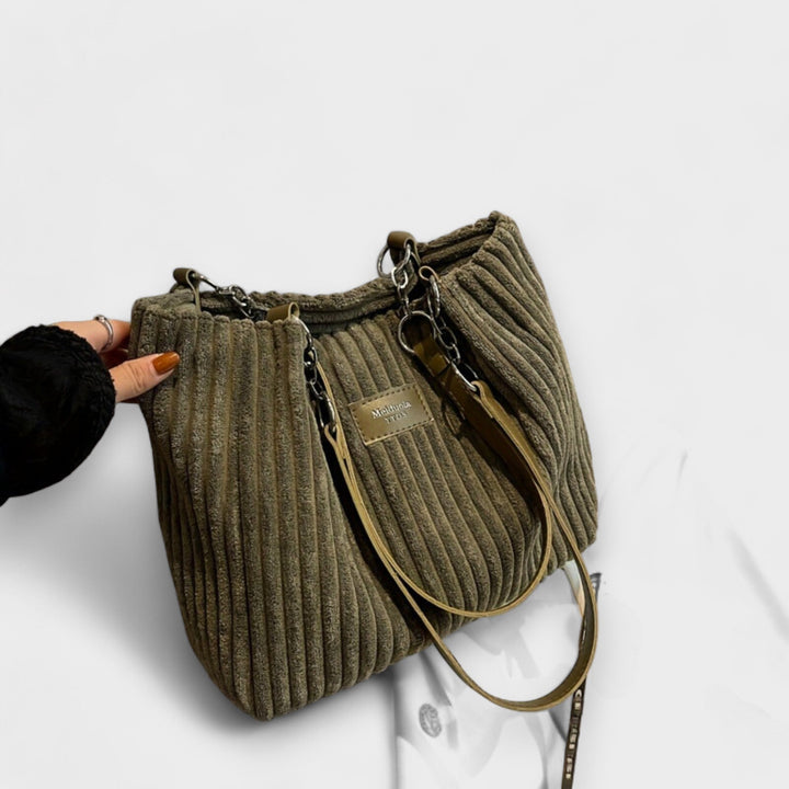 Chic - Sac à bandoulière en velours côtelé luxueux