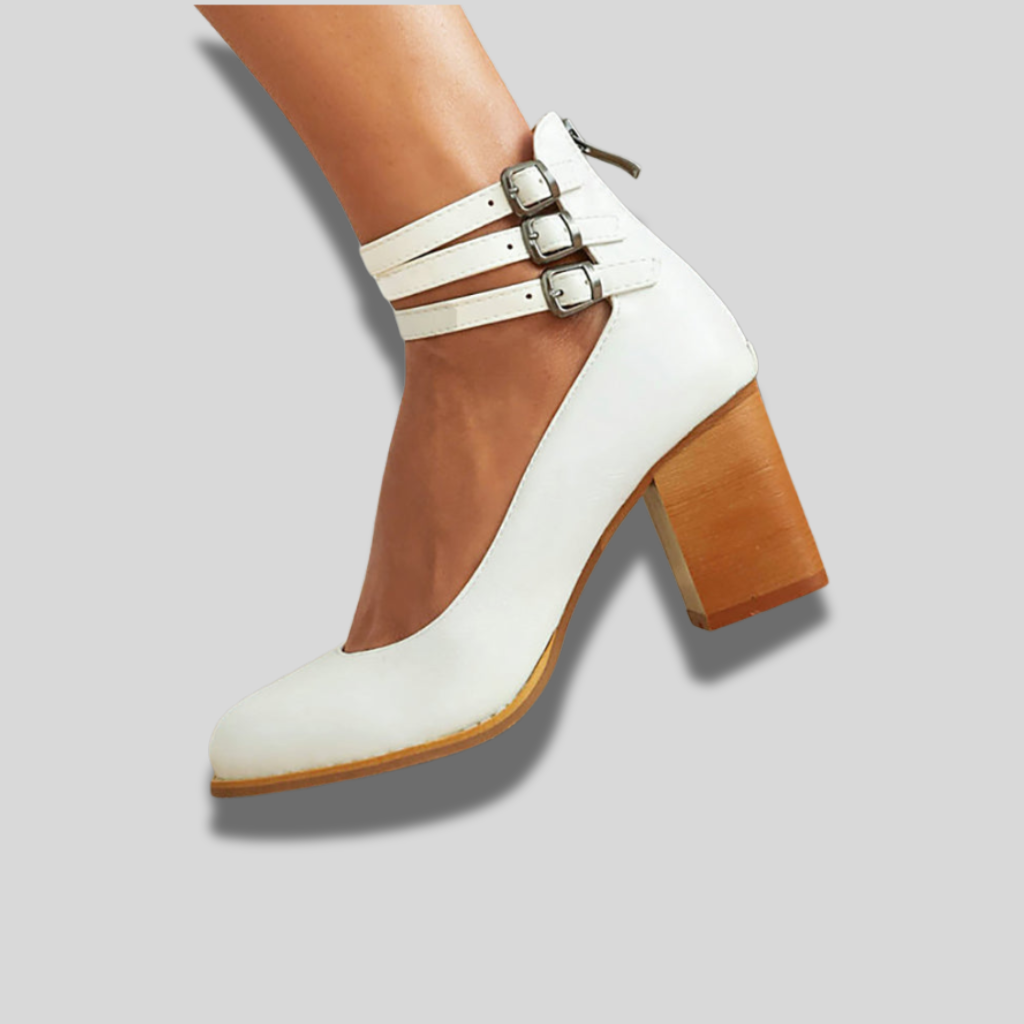 Caa™ | Women's Flat Sandals with Ankle Strap and Chunky Heel