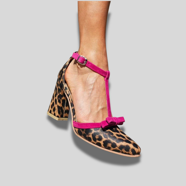 Beauu™ – Women's Green Leopard Print Sandals with Colorful Details