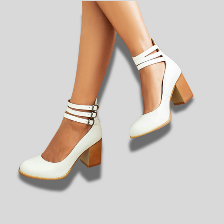 Caa™ | Women's Flat Sandals with Ankle Strap and Chunky Heel