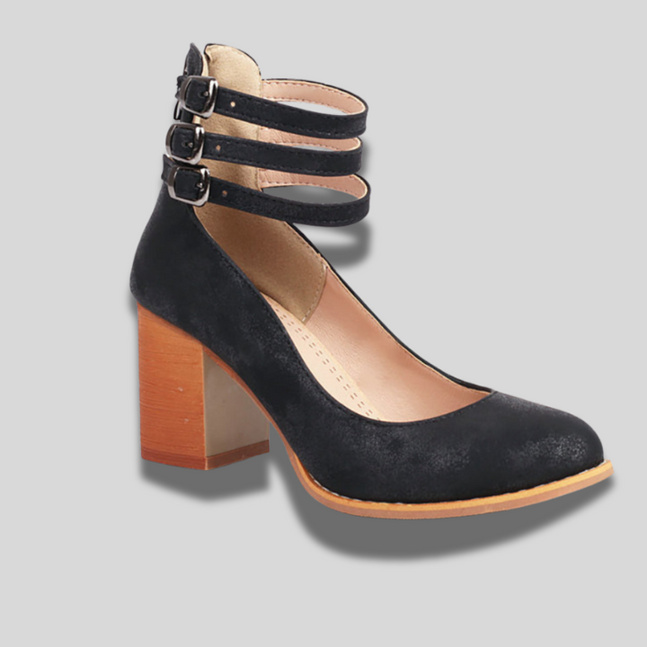 Caa™ | Women's Flat Sandals with Ankle Strap and Chunky Heel