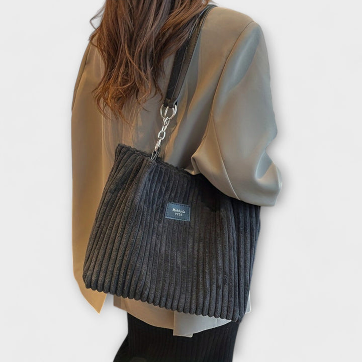 Chic - Sac à bandoulière en velours côtelé luxueux