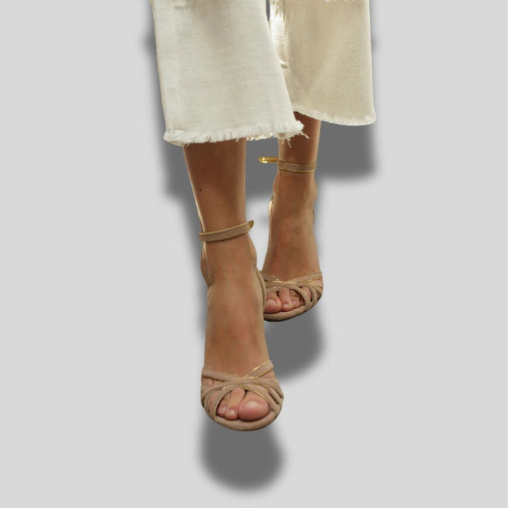 Marona™ | Women's Patchwork Round Toe Thin Heel Sandals