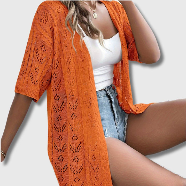 Cardigan Ajouré Élégant pour Femme – Style Estival