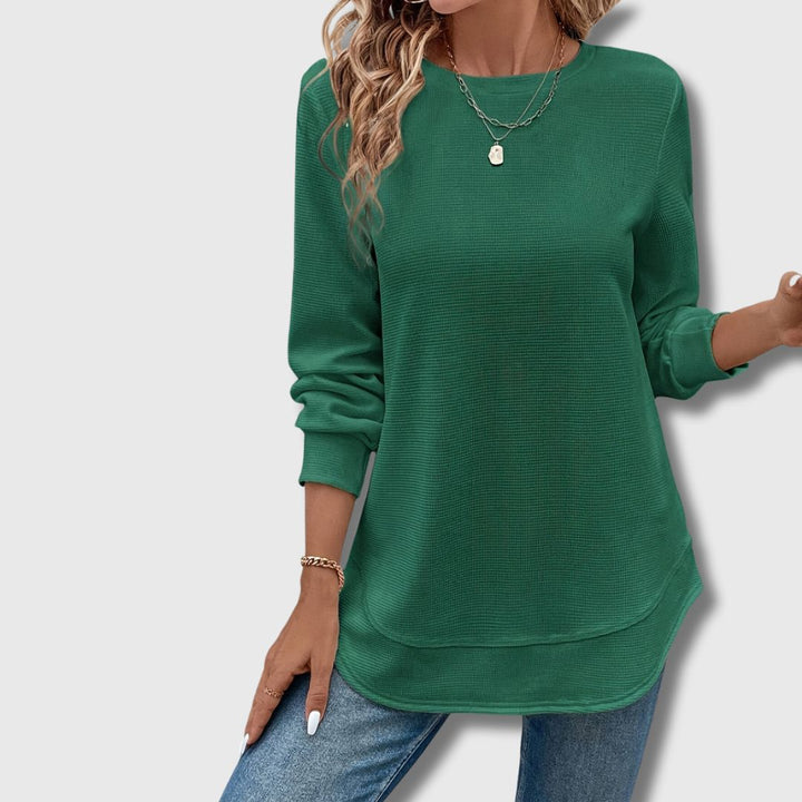 Reona - Women's Textured T-shirt Fall Style
