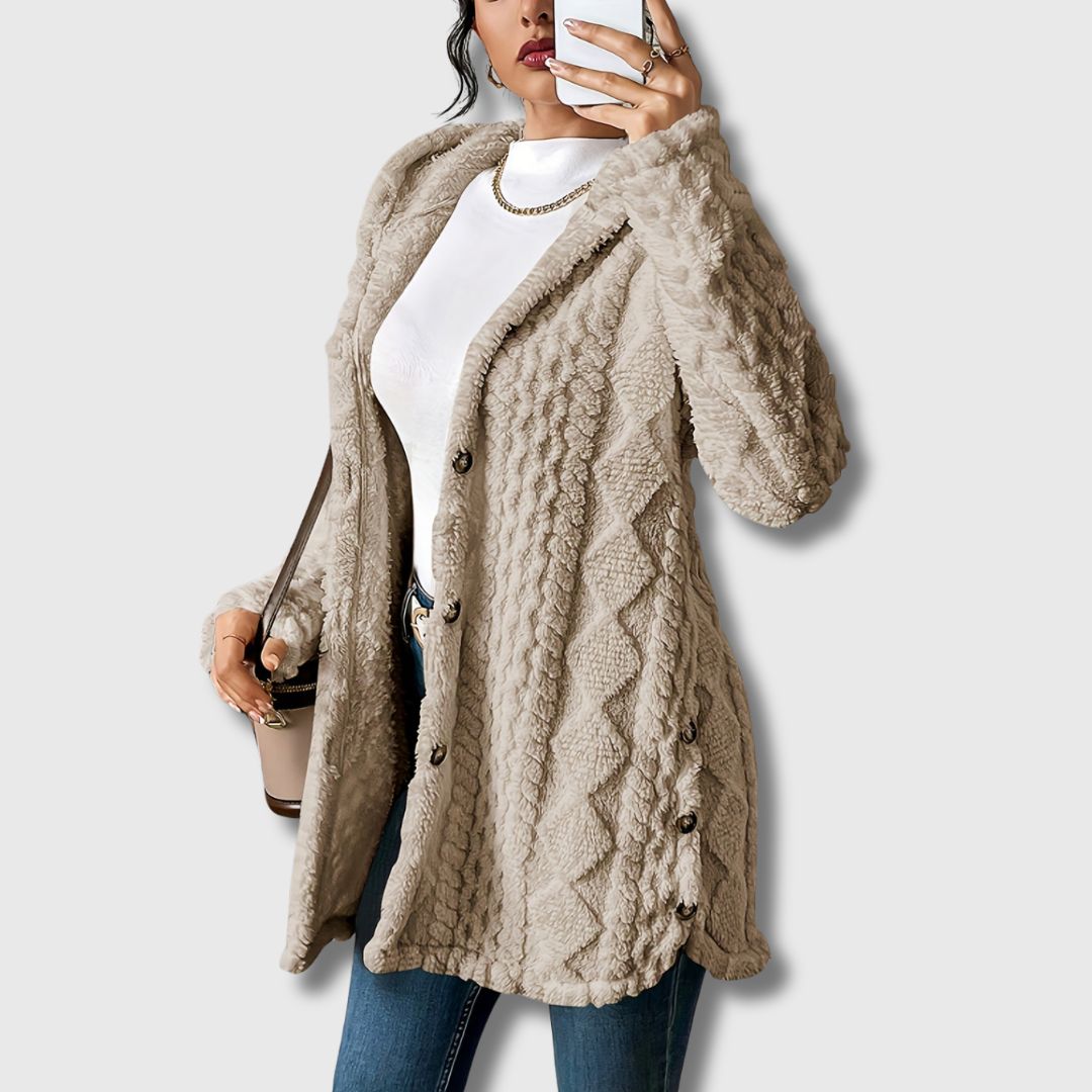 Élodie - Manteau teddy pour femmes à capuche Édition limitée