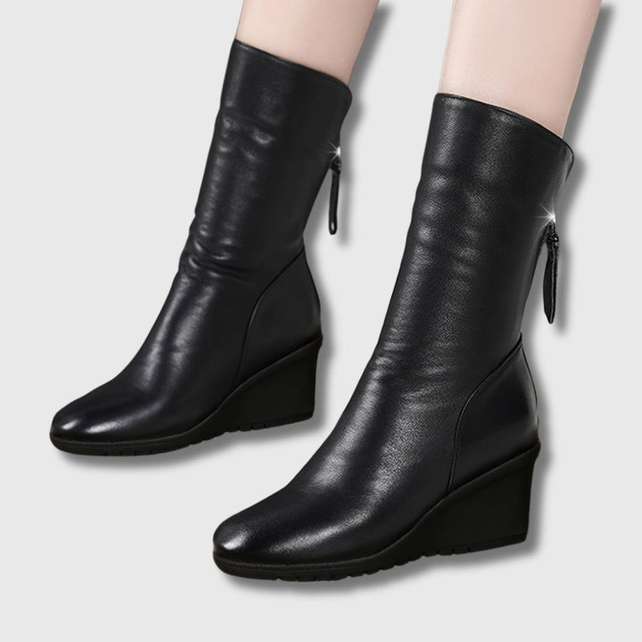 Amalia – Femme Bottes Mi-Mollet Confort à Talon Compensé | Édition Limitée