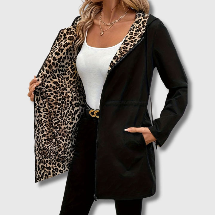 Salena - Veste Réversible pour Femme style Léopard