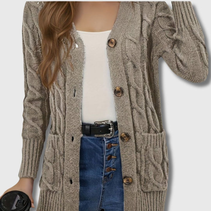 Édith - Cardigan Torsadé Élégant pour Femme