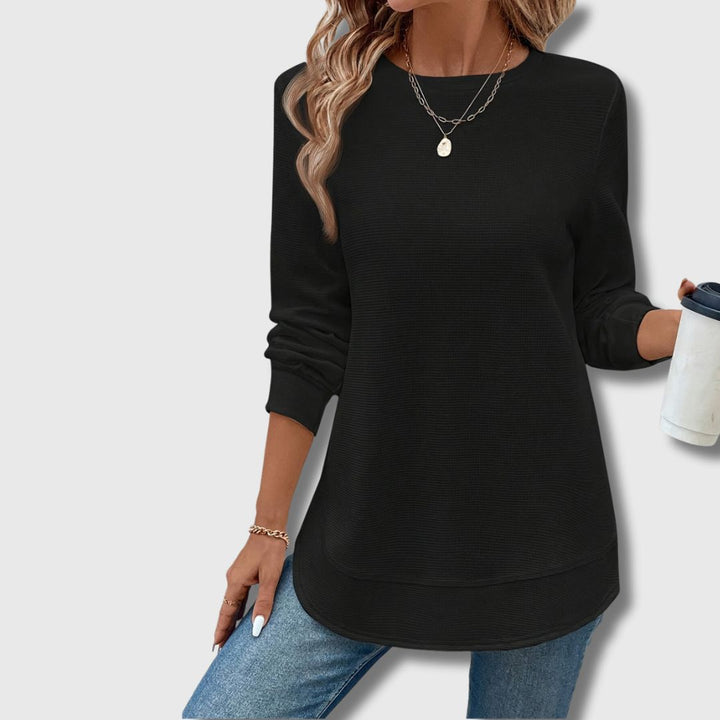 Reona - Women's Textured T-shirt Fall Style