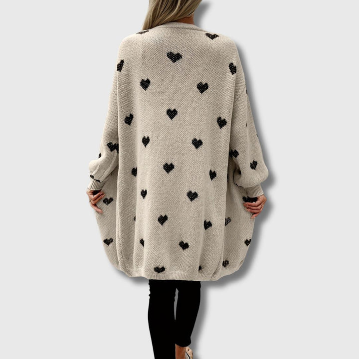 Claire - Femme Cardigan à Motifs Cœurs Édition Limitée