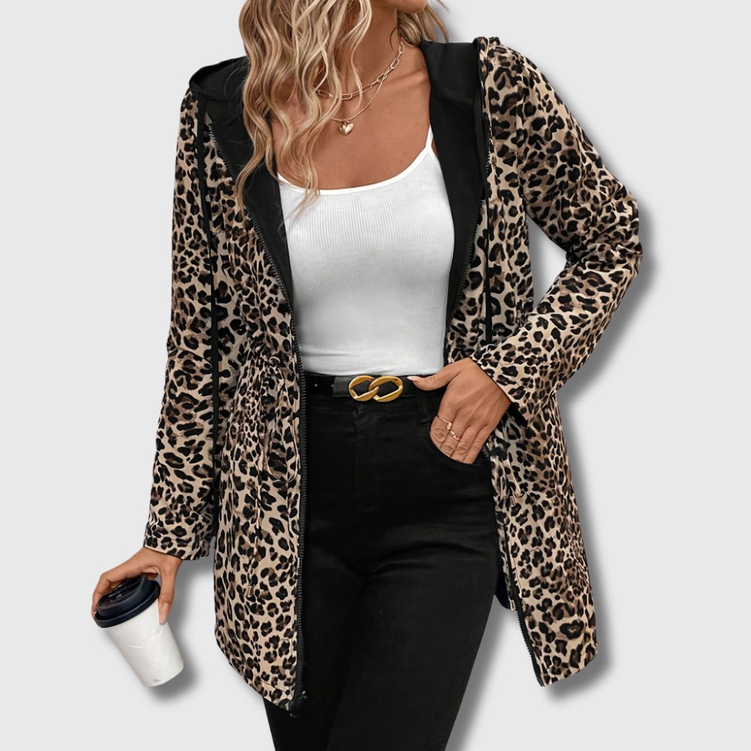 Salena - Veste Réversible pour Femme style Léopard