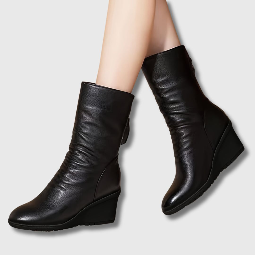 Amalia – Femme Bottes Mi-Mollet Confort à Talon Compensé | Édition Limitée