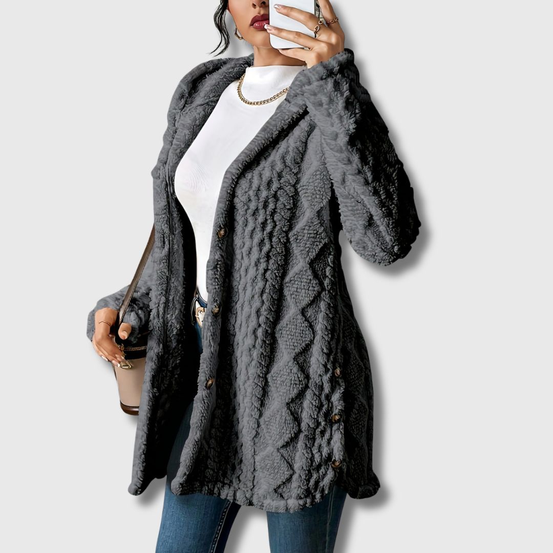 Élodie - Manteau teddy pour femmes à capuche Édition limitée