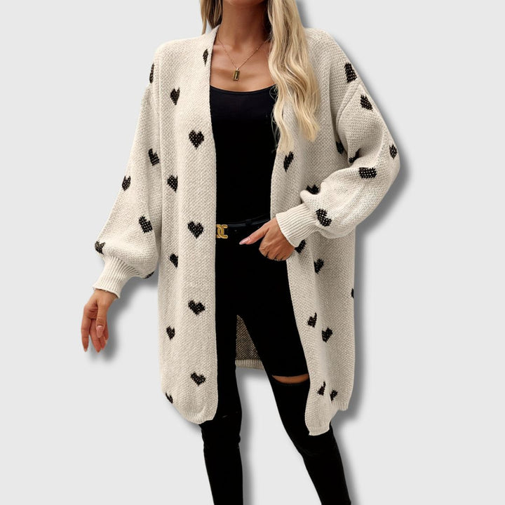 Claire - Femme Cardigan à Motifs Cœurs Édition Limitée