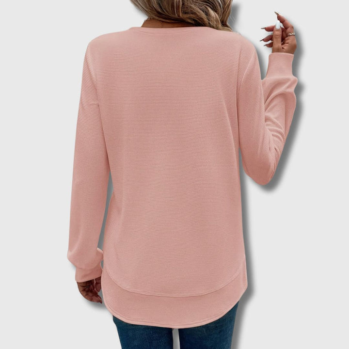 Reona - Women's Textured T-shirt Fall Style