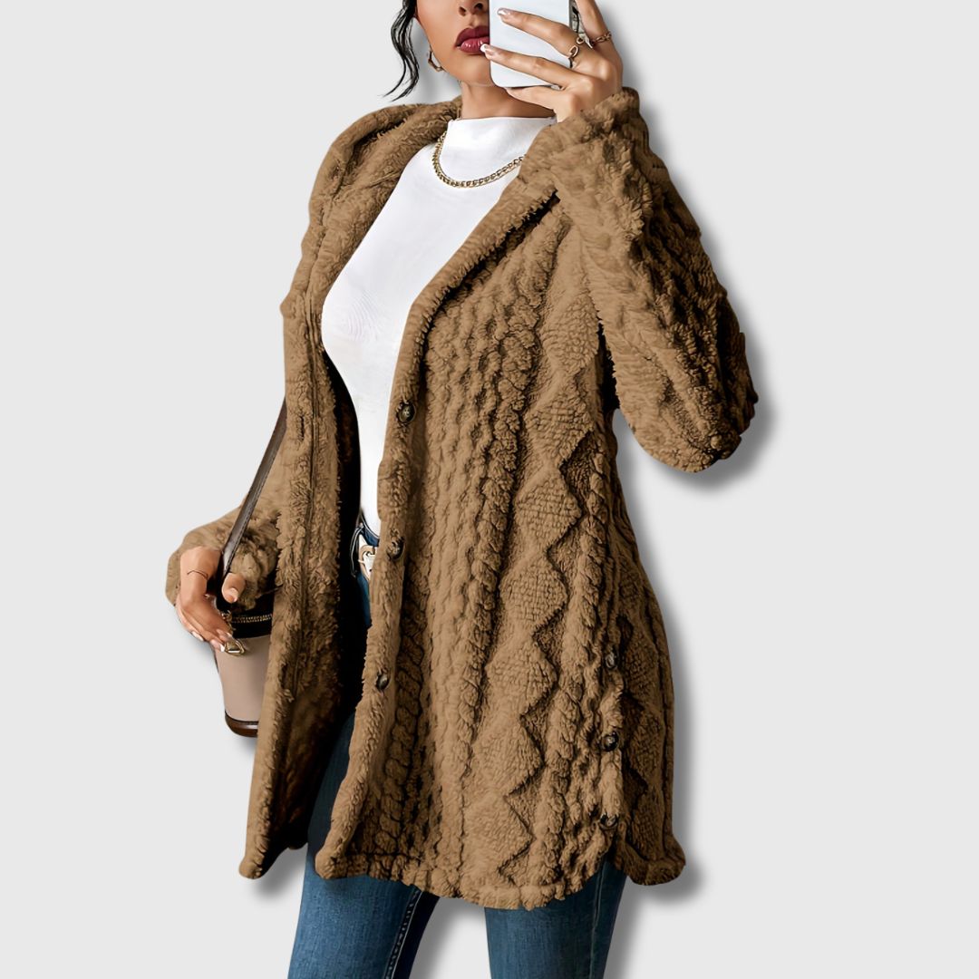 Élodie - Manteau teddy pour femmes à capuche Édition limitée