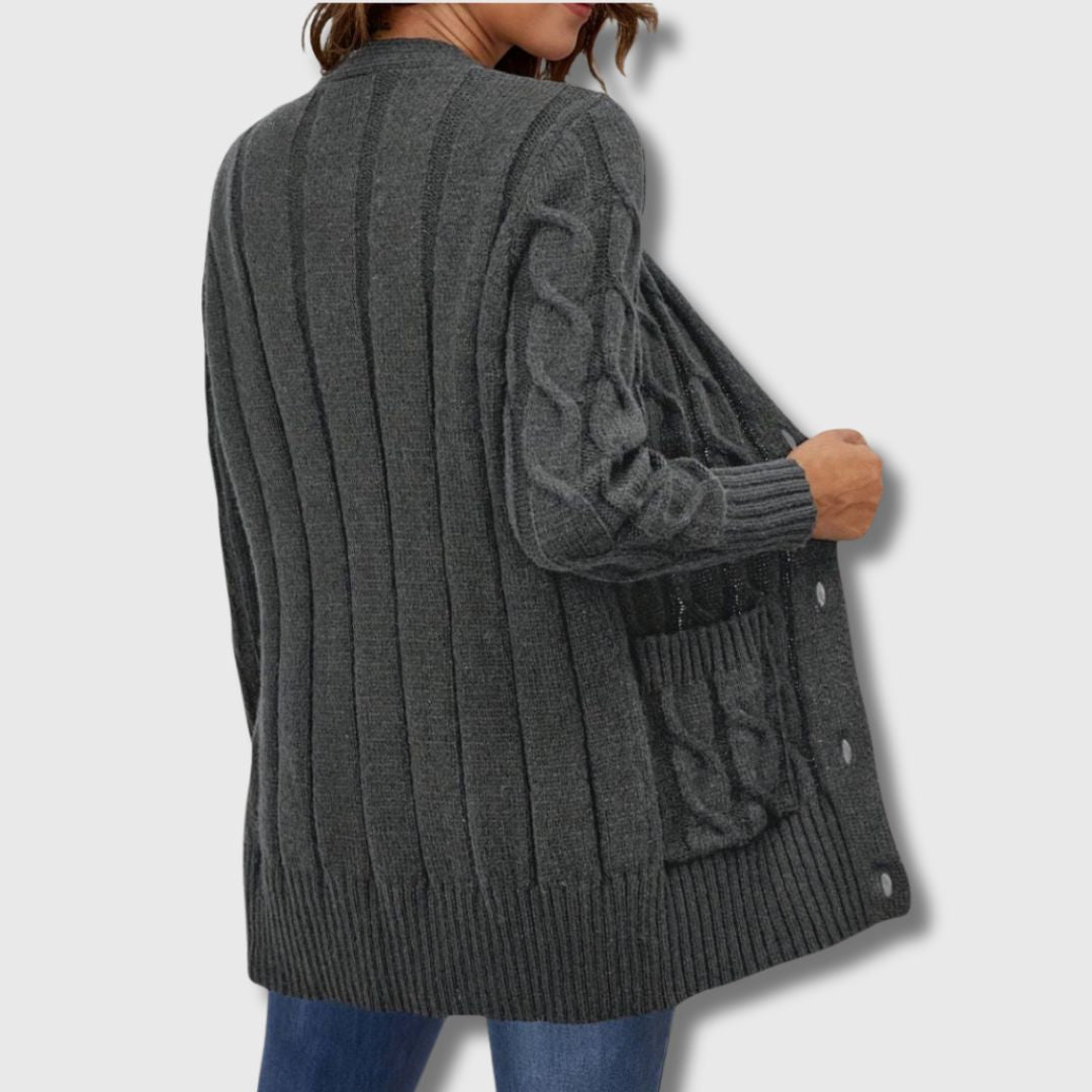 Édith - Cardigan Torsadé Élégant pour Femme