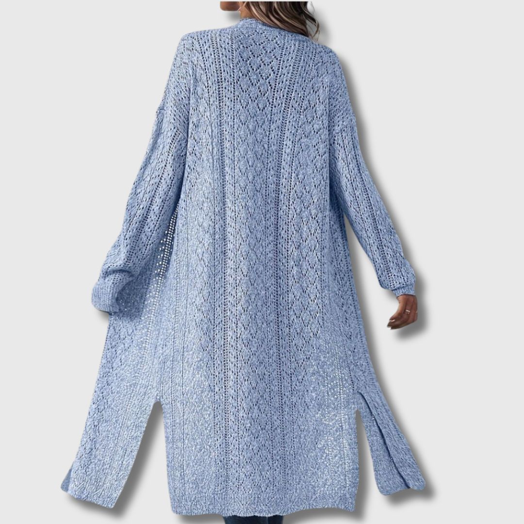Clotilde - Cardigan Long Ouvert Élégant pour Femme
