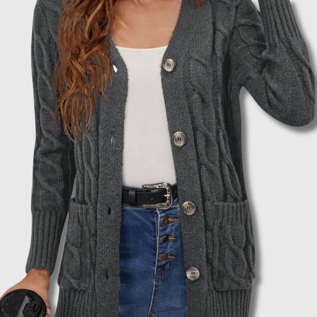 Édith - Cardigan Torsadé Élégant pour Femme