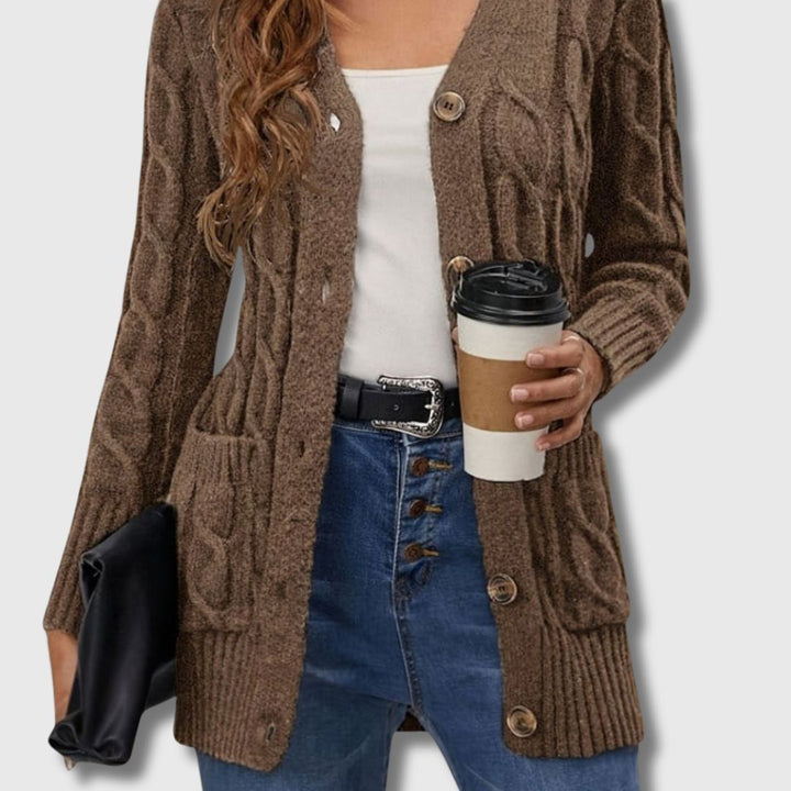 Édith - Cardigan Torsadé Élégant pour Femme