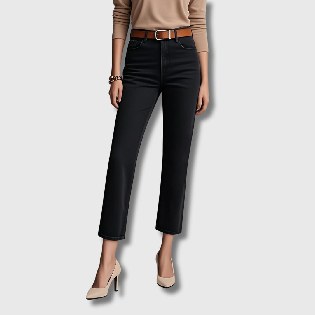 Marine - Femme Pantalon Droit Stretch | Édition Limitée