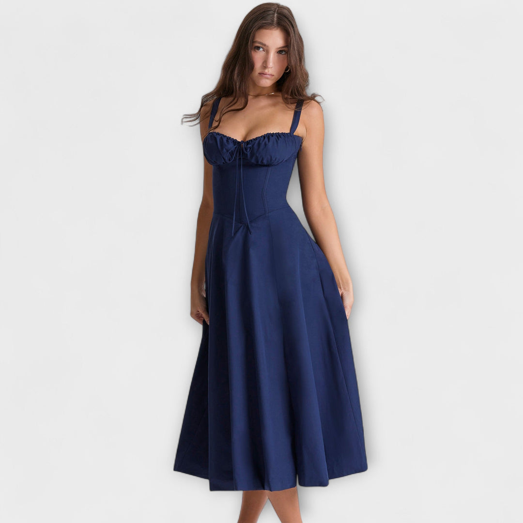 Zipporas - Robe bustier cintrée avec imprimé floral printanier moderne