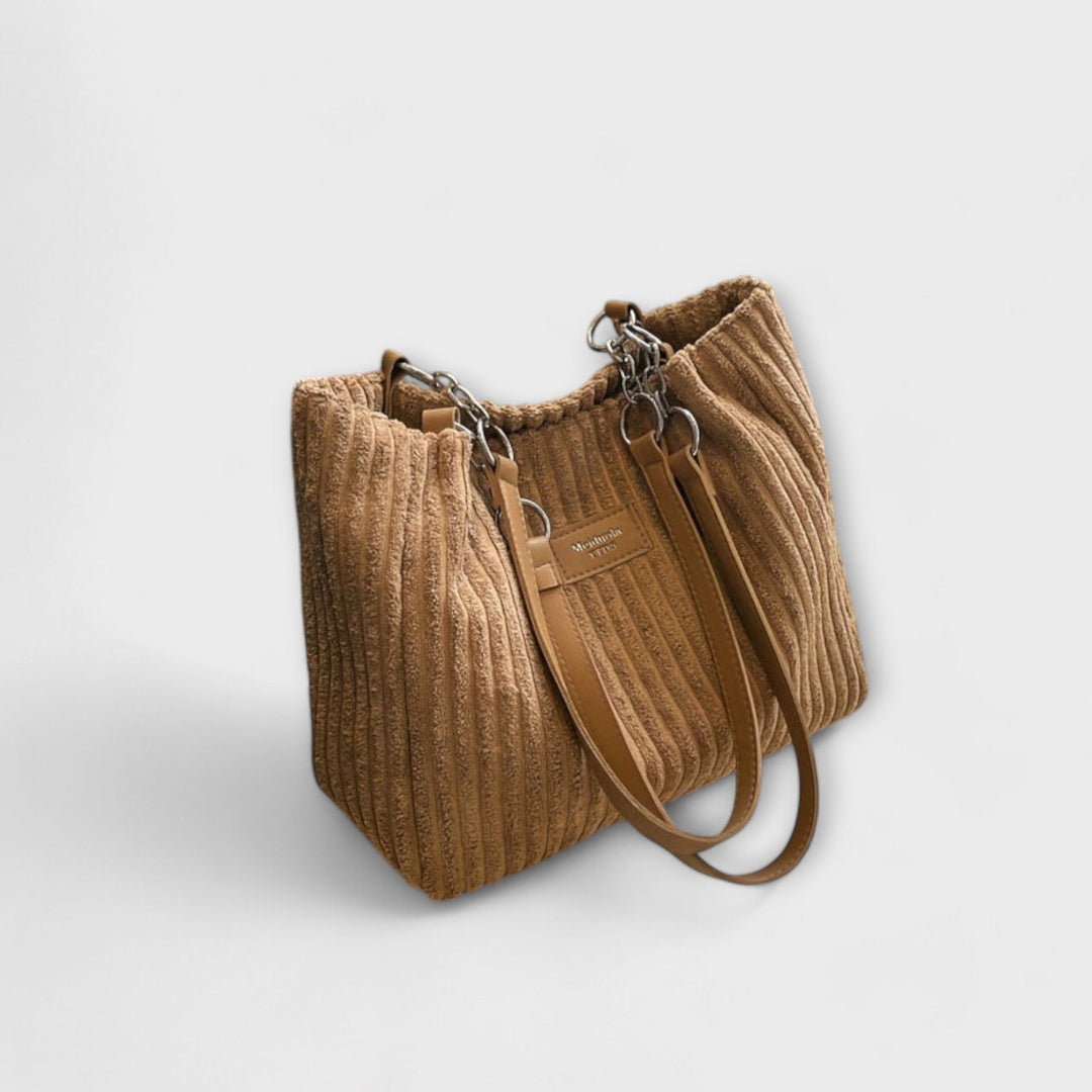 Chic - Sac à bandoulière en velours côtelé luxueux